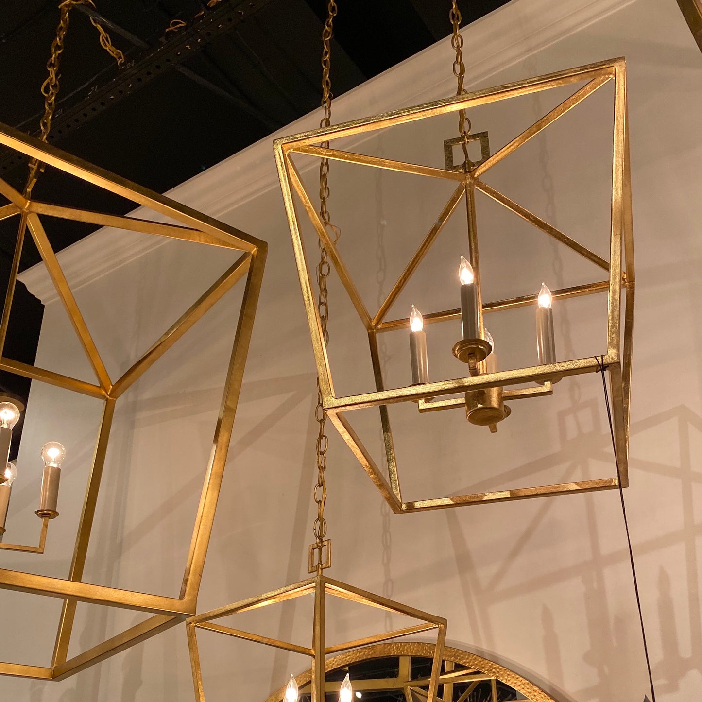 currey and company denison gold lantern brass showroom