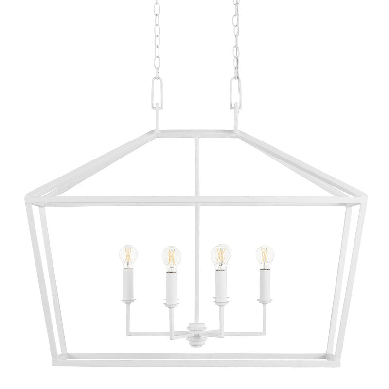 currey denison rectangular chandelier illuminated