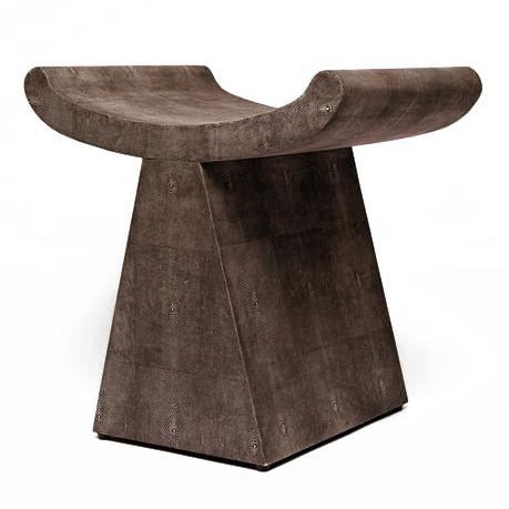 made goods annika stool dark mushroom faux shagreen furniture seating