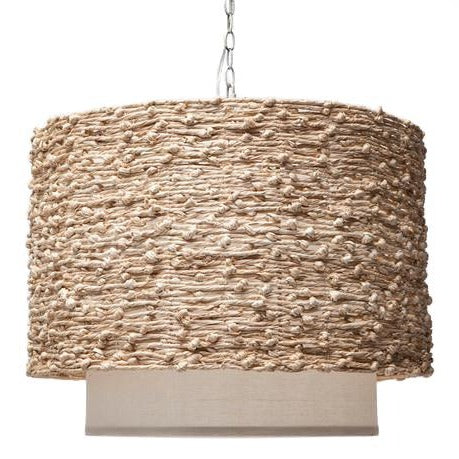 made goods nina knotted seagrass drum lighting chandelier hanging light fixture