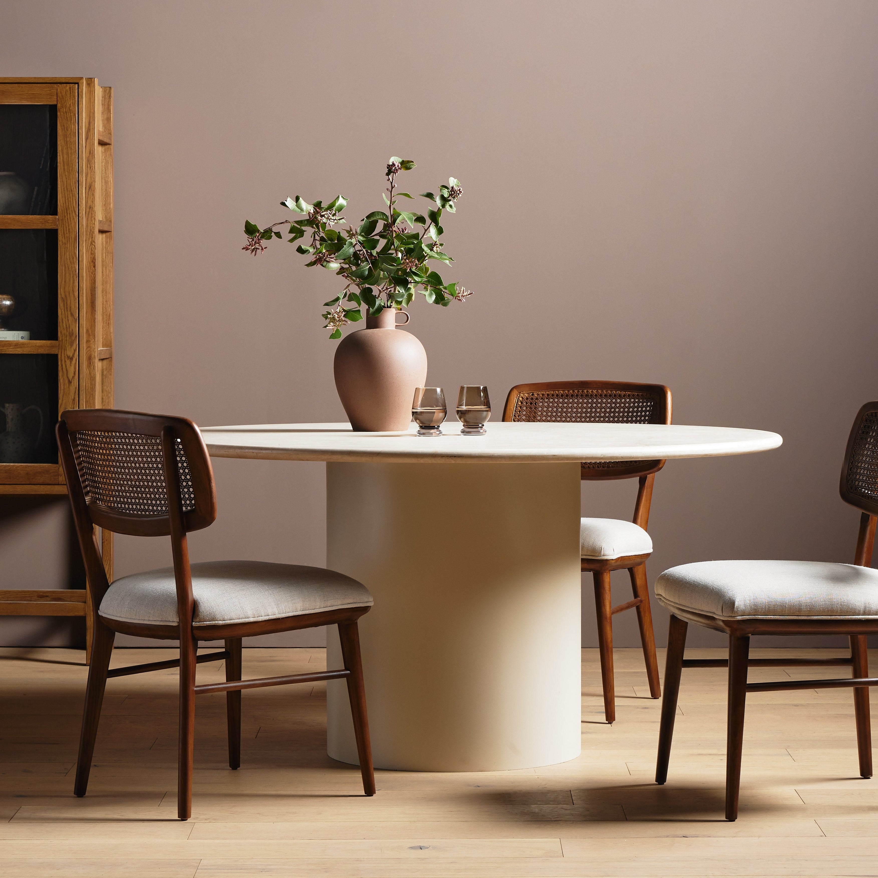 Cream marble dining discount table