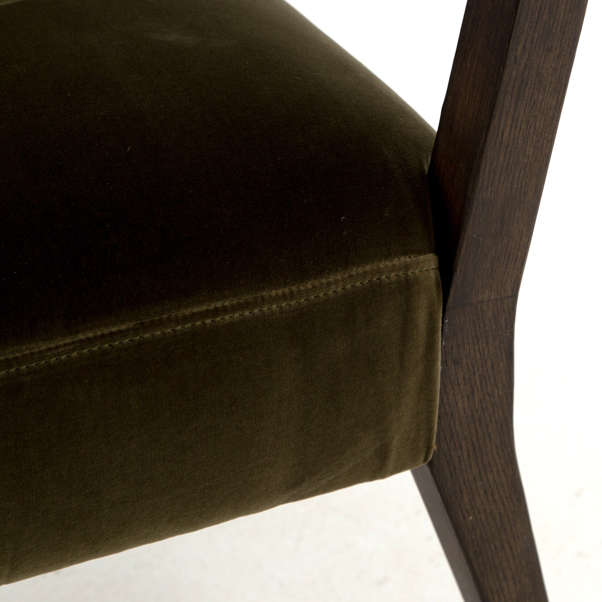 four hands gary club chair olive green frame detail