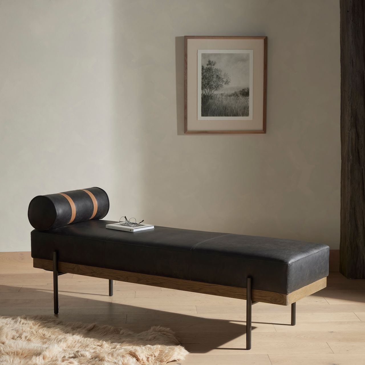 four hands giorgio accent bench ebony styled