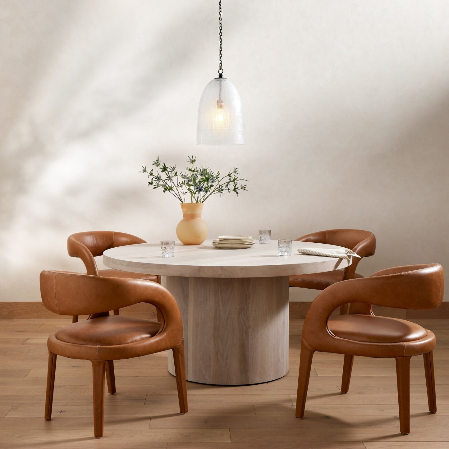four hands hudson round dining table ashen walnut styled