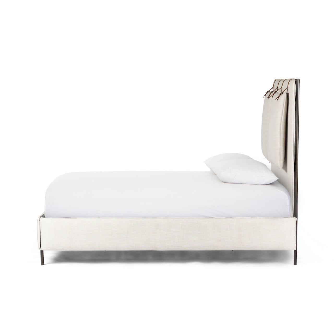 four hands leigh upholstered bed ivory side