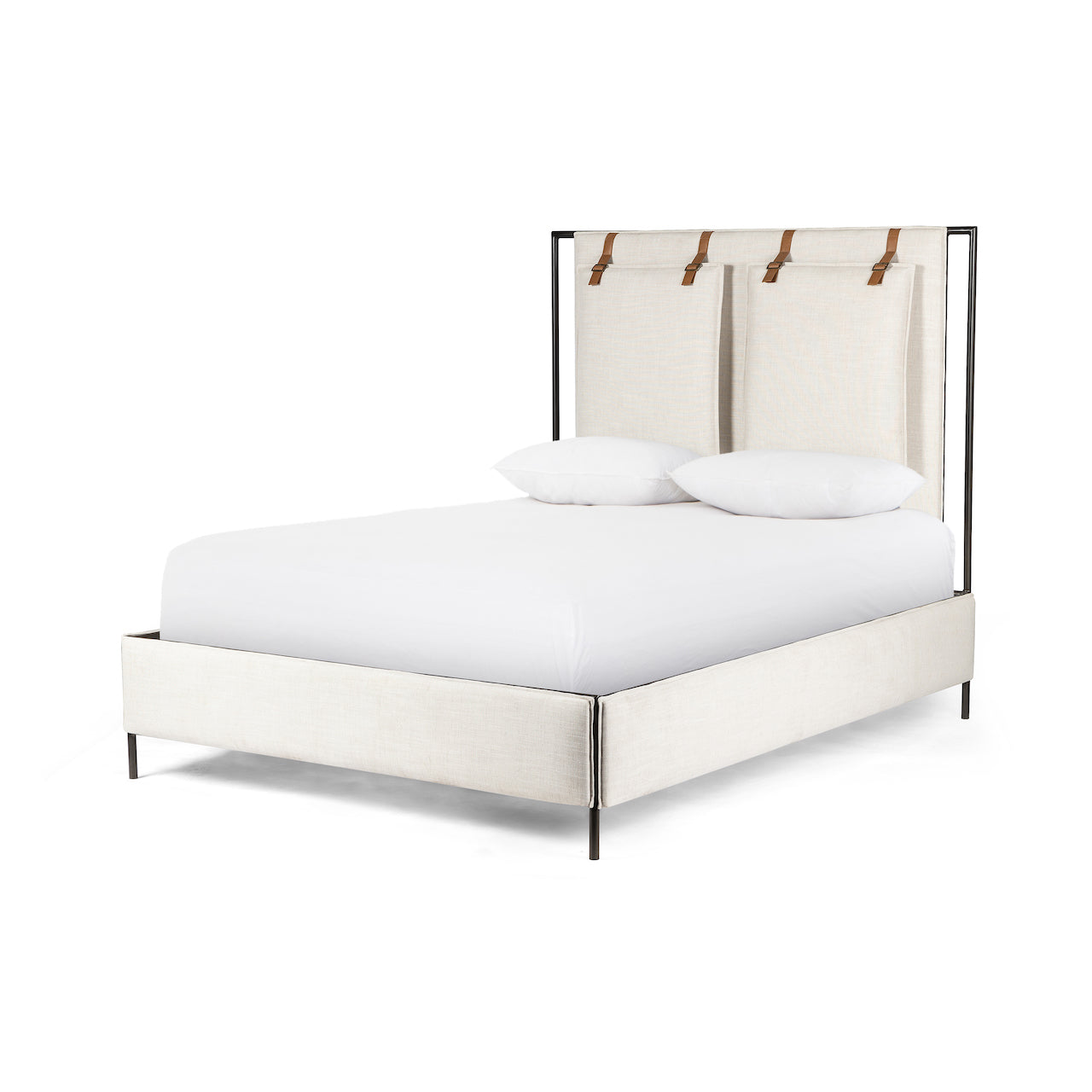 four hands leigh upholstered bed ivory