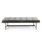 four hands lindy coffee table front view leather iron