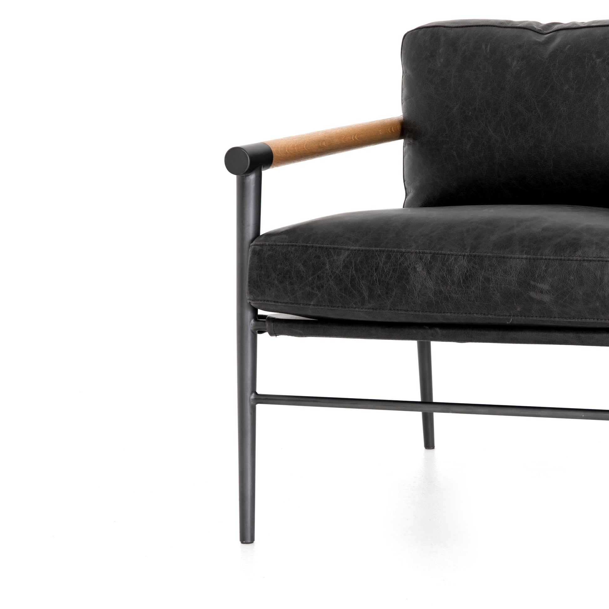 four hands rowen chair sonoma black front angled detail