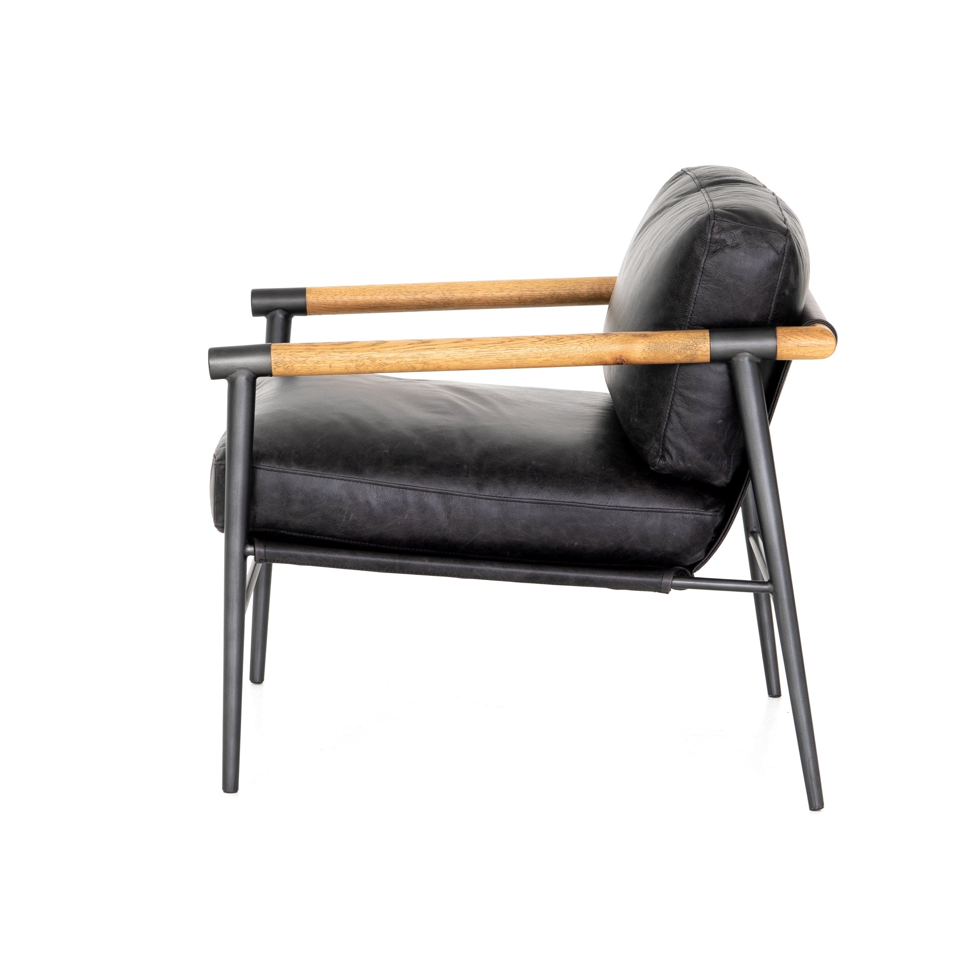 four hands rowen chair sonoma black profile