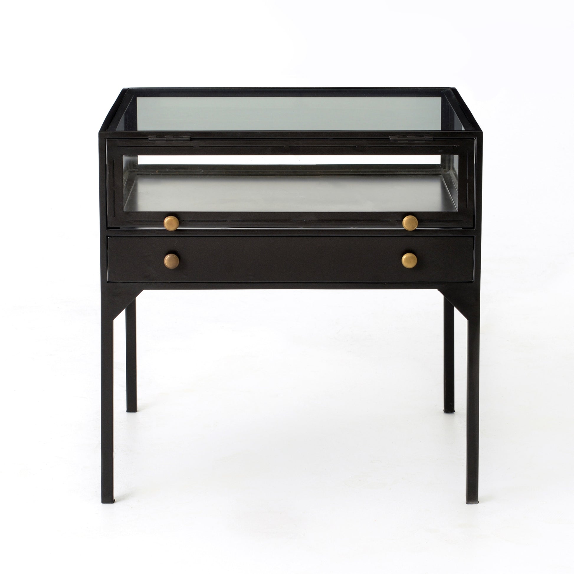 four hands shadow box end table