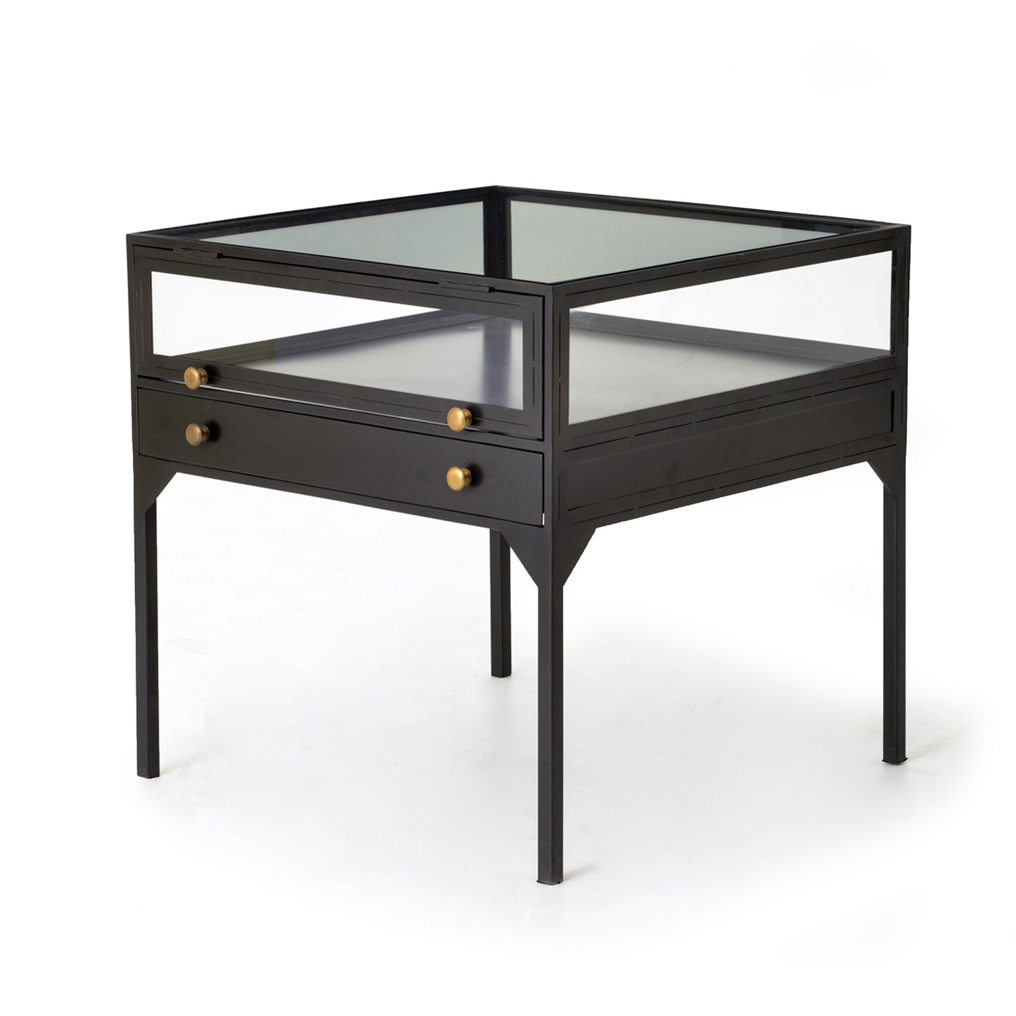 four hands shadow box end table angle