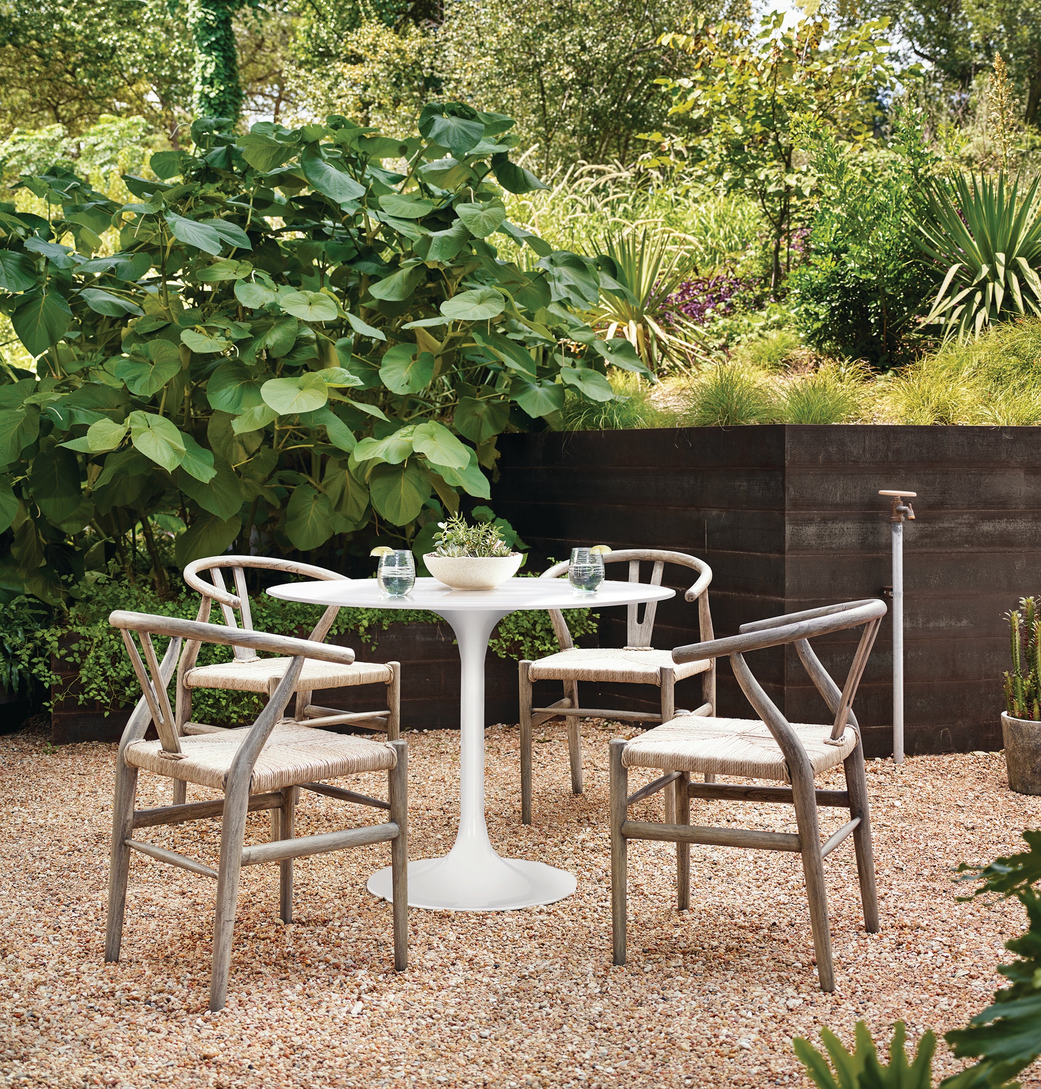 White outdoor bistro online table