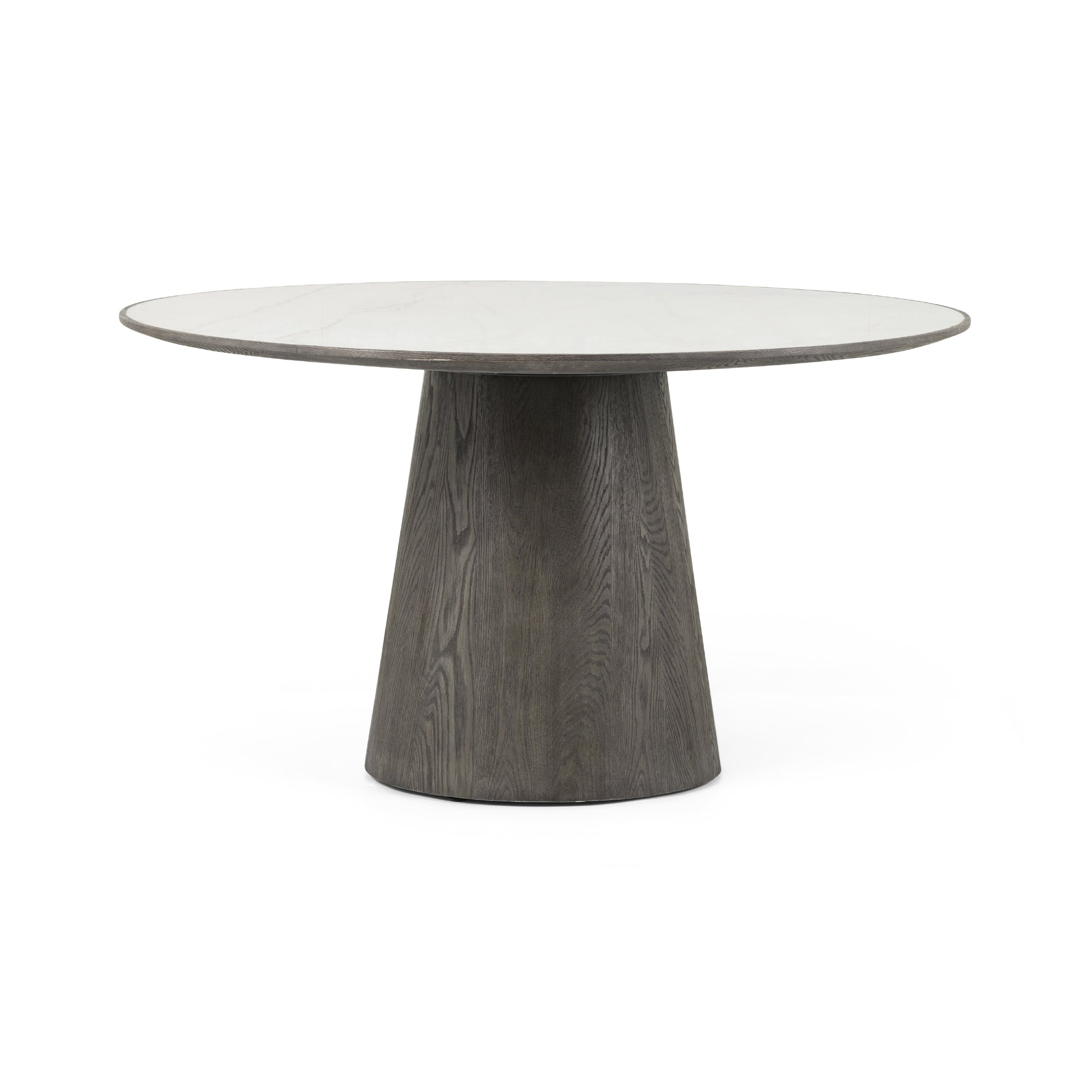 four hands skye round dining table white marble