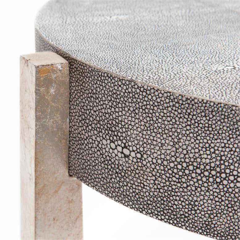 made goods dexter side table cool grey gray silver faux shagreen side tables bed side tables detail