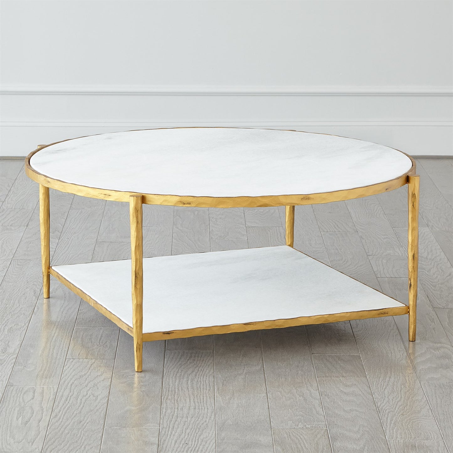 global views circle square cocktail table gold white marble