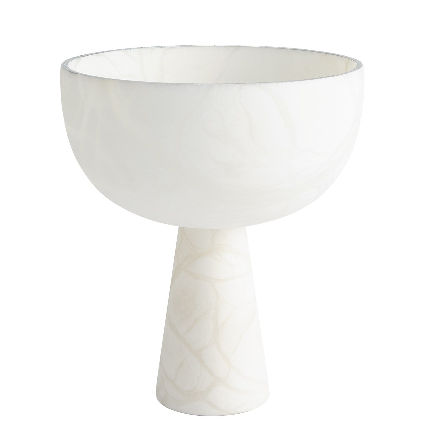 global views footed alabaster bowl silver full