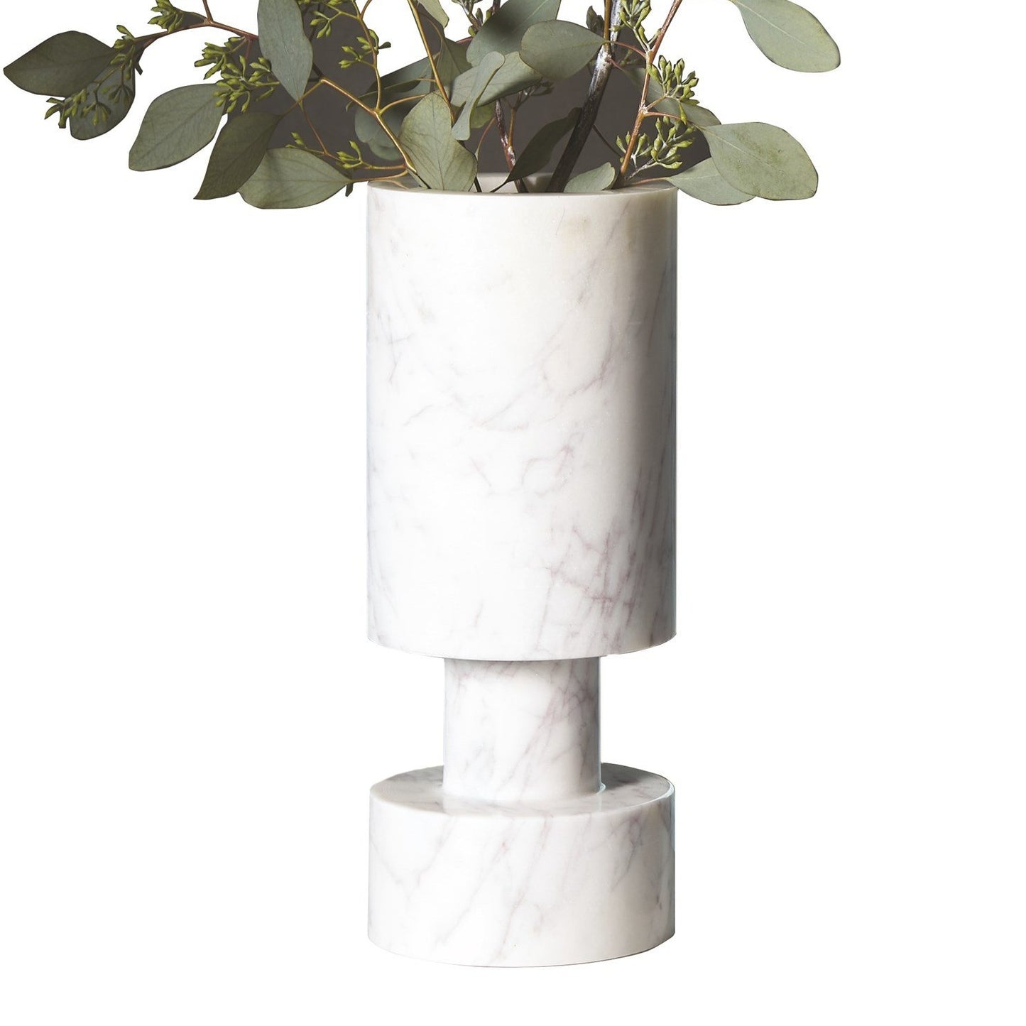 global views luc vase white marble styled with florals