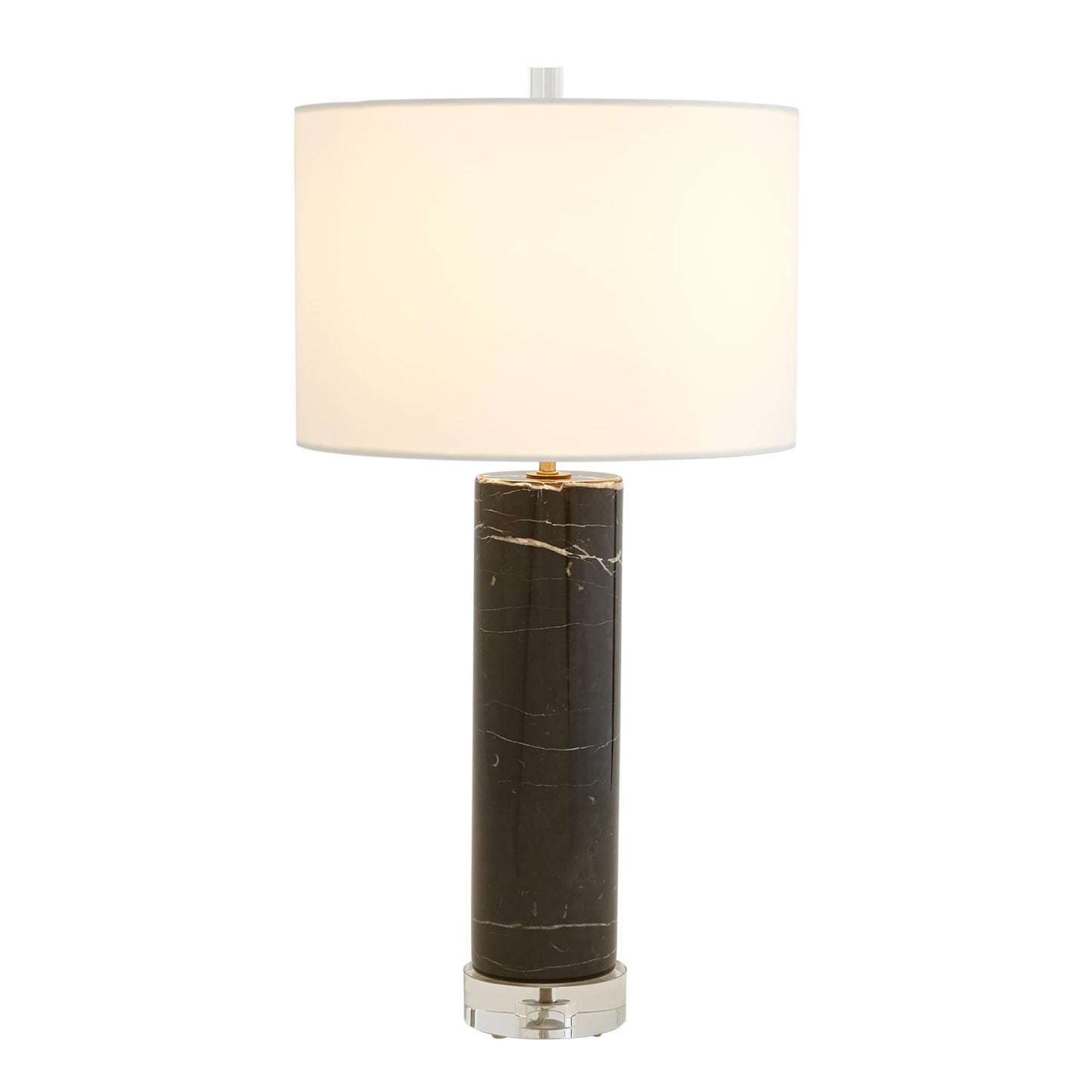global views marble cylinder table lamp black full