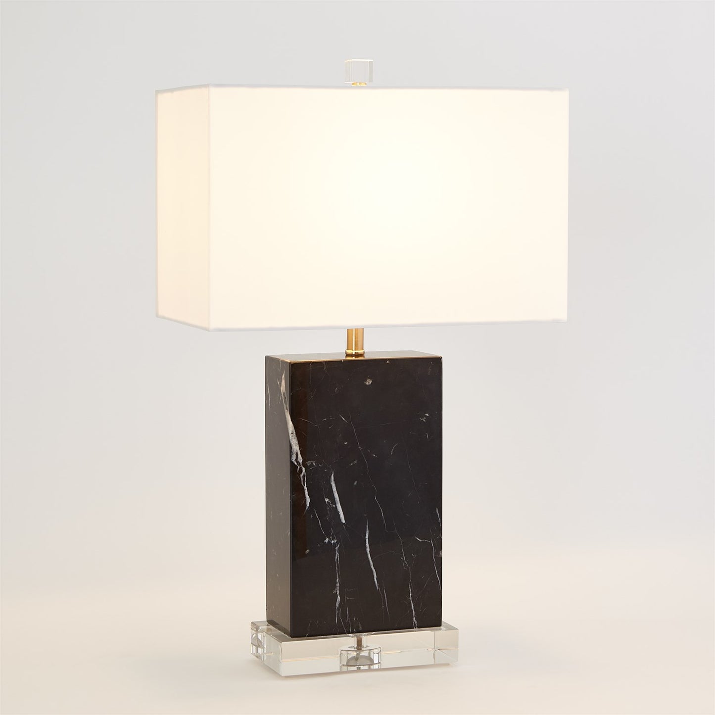 global views marble rectangular table lamp black angle illuminated