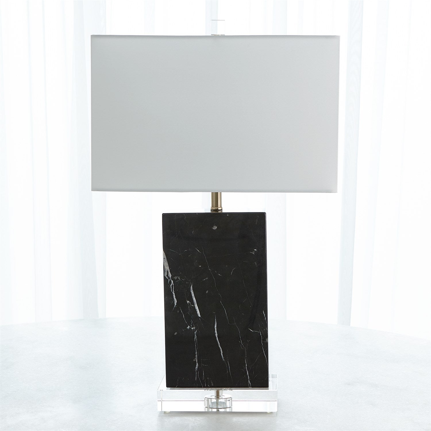 global views marble rectangular table lamp black