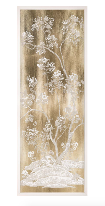 Natural Curiosities Gold Tree Panel 1 Paper Leaf Acrylic Art