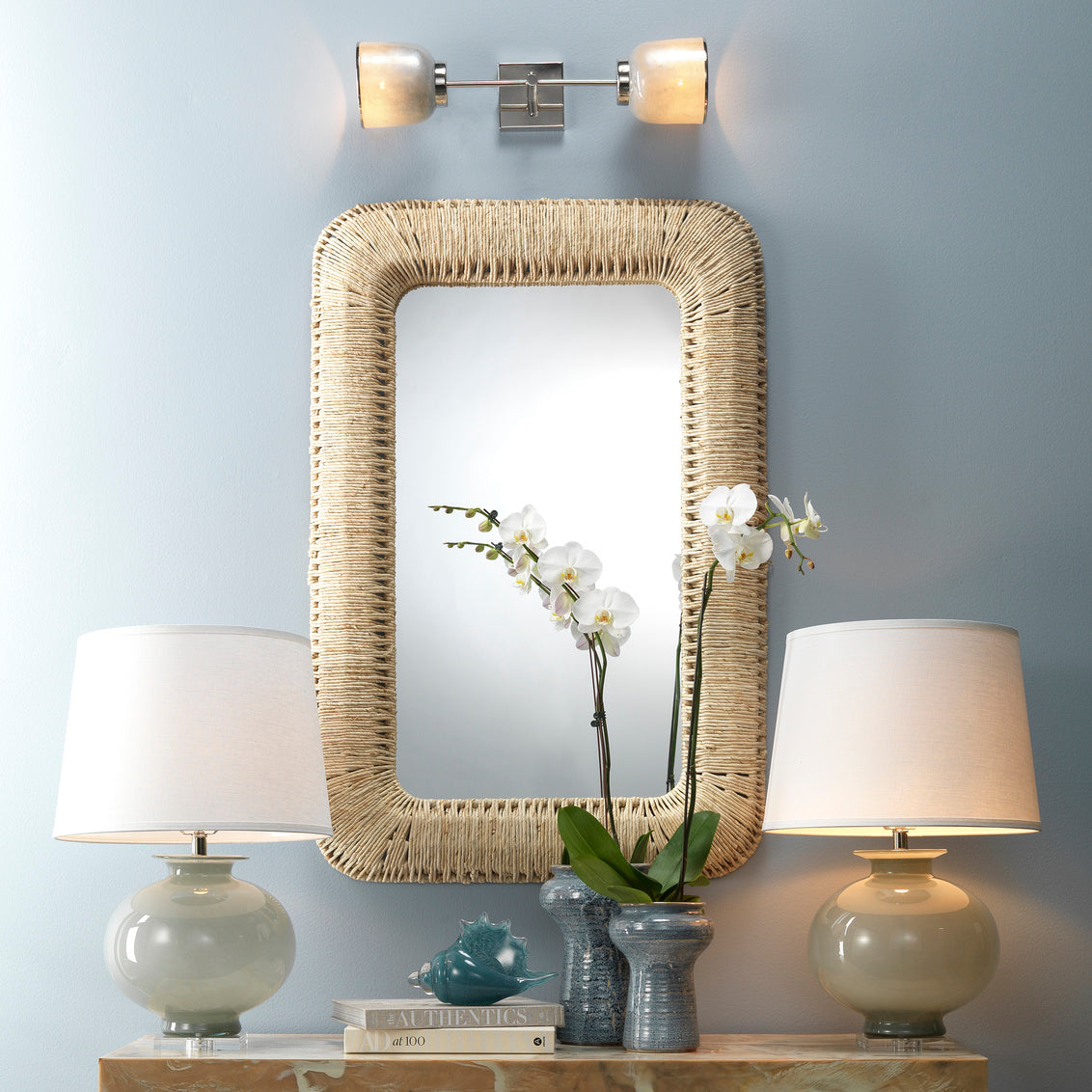 jamie young hollis rectangle mirror  styled