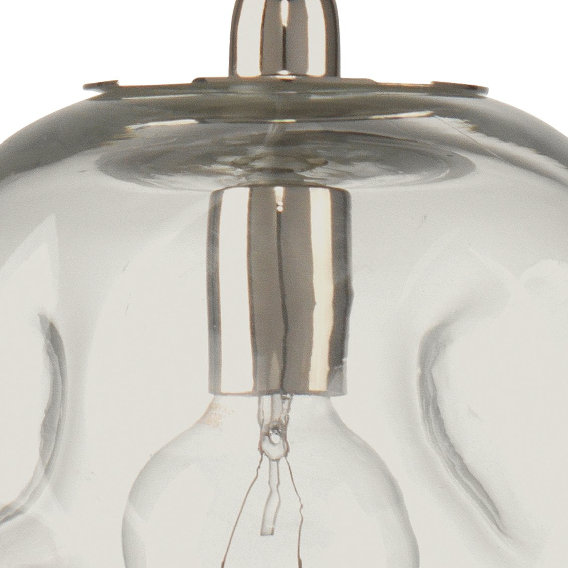 jamie young large dimpled glass pendant clear globe detail