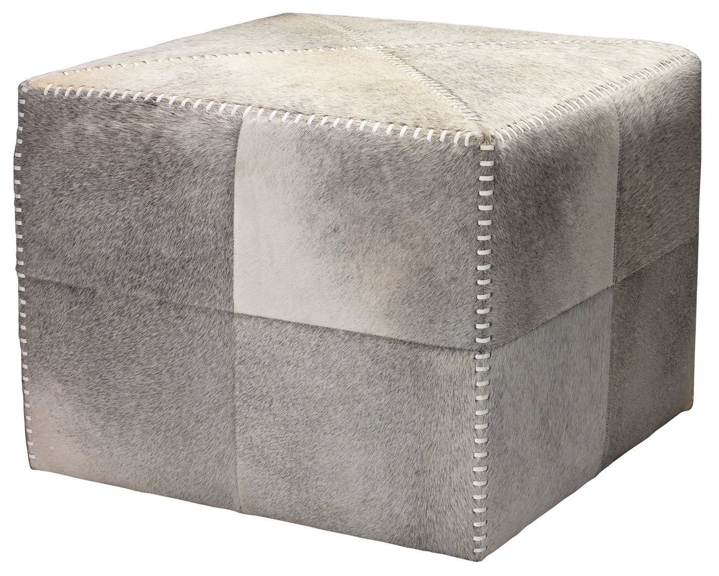 jamie young large ottoman grey hide