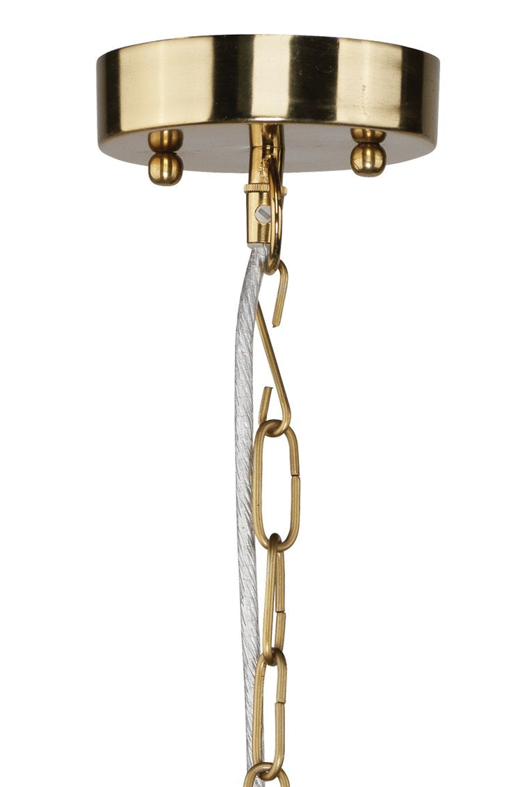 jamie young luca pendant brass base and chain detail