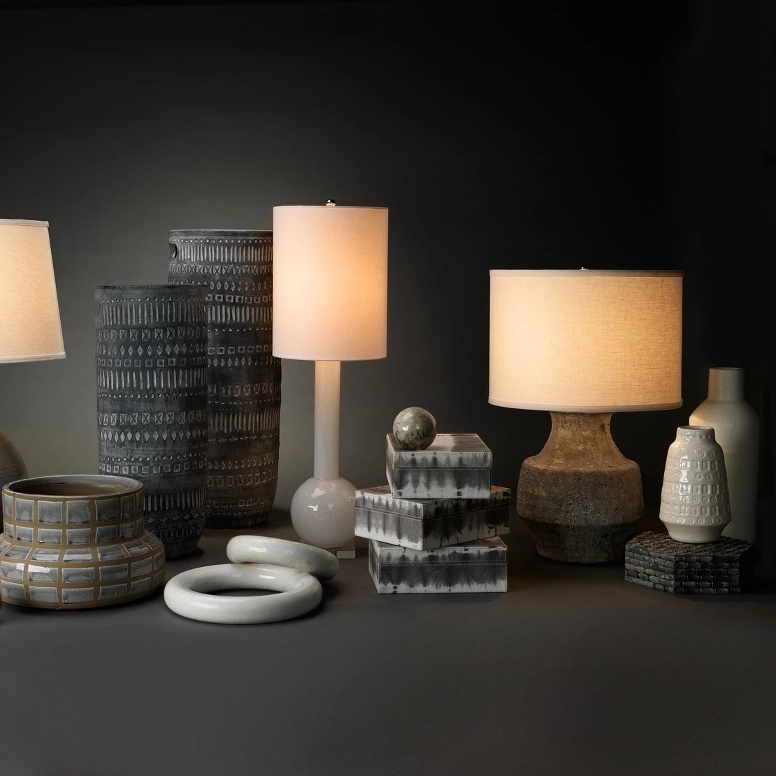 jamie young masonry table lamp styled