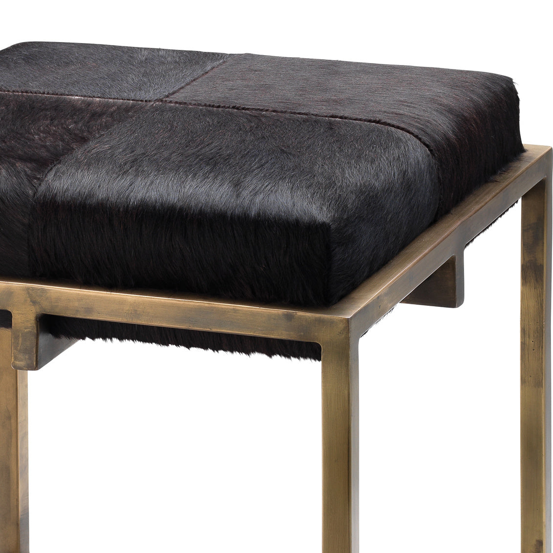jamie young shelby stool brown hide detail