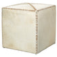 jamie young small ottoman white hide