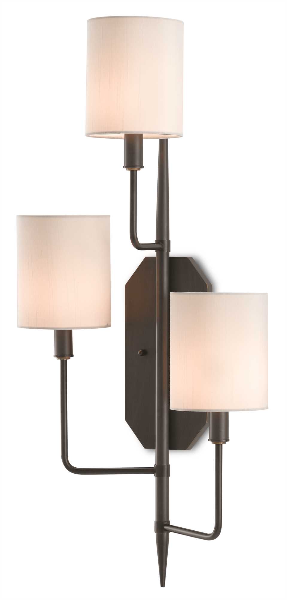 currey and company knowsley wall sconce left angle illuminated
