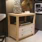 worlds away hattie side table natural grasscloth drawers