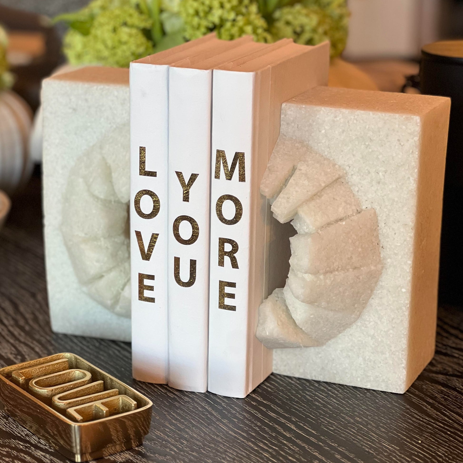 love you more book stack styled