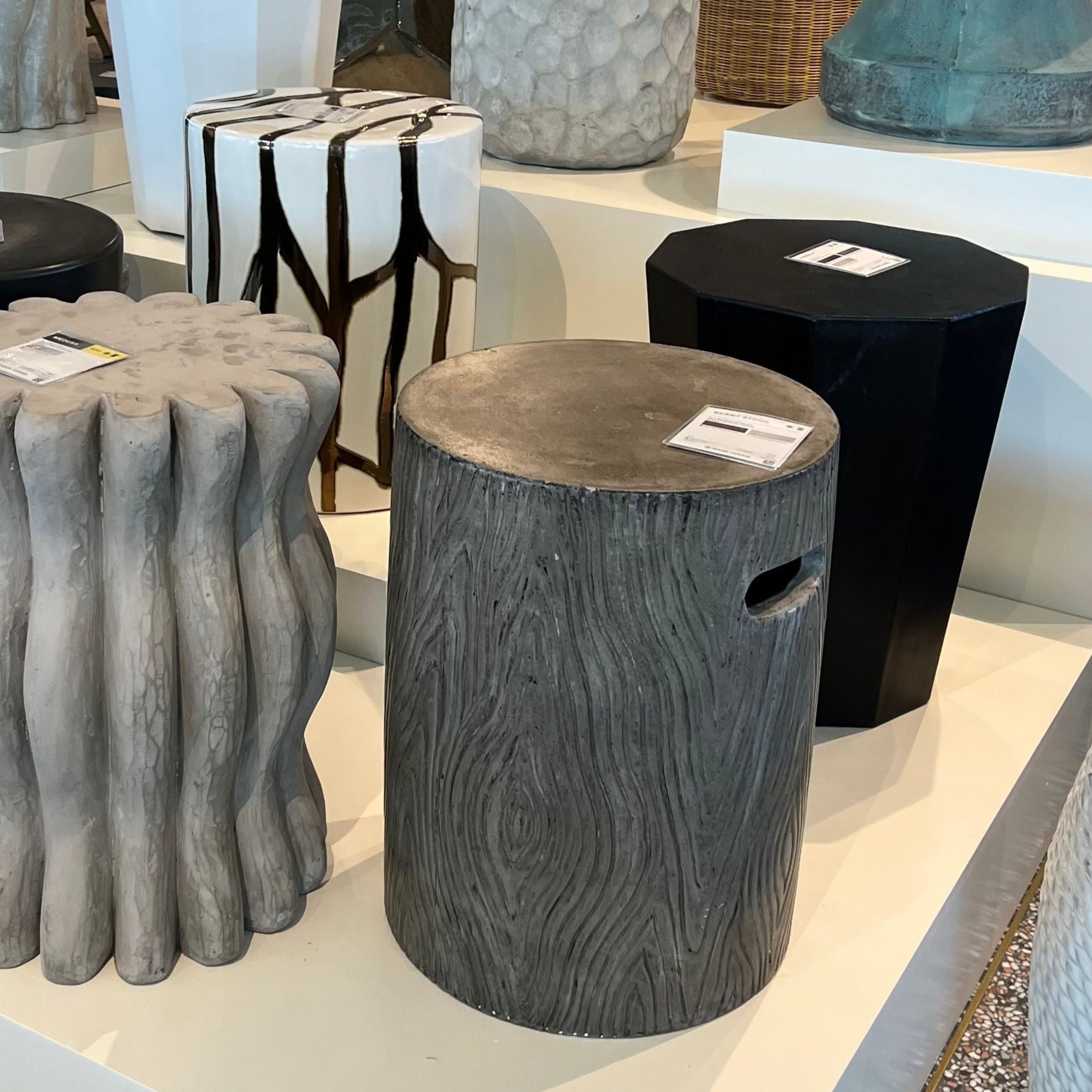 Bernt Stool Dark Gray Concrete