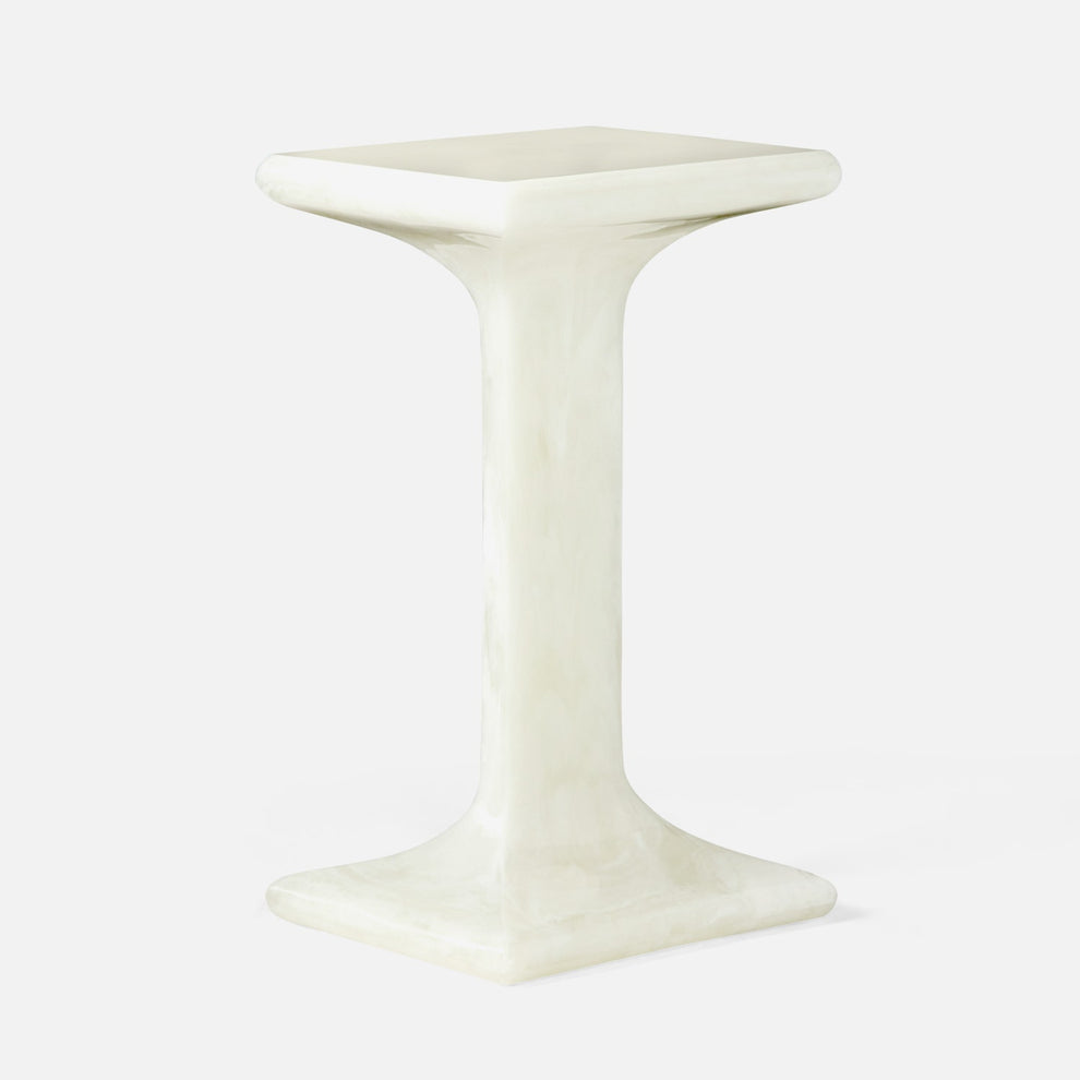 Made Goods Bexley Side Table Pearl White Cast Resin CLAYTON GRAY HOME