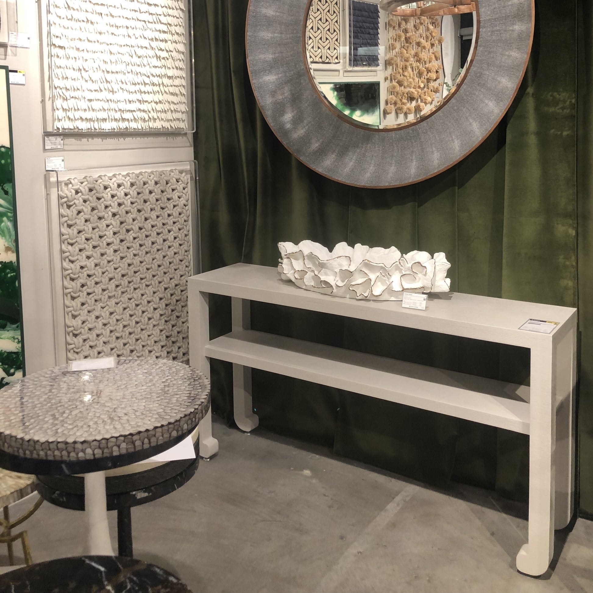 made goods coco tray white gold trim showroom