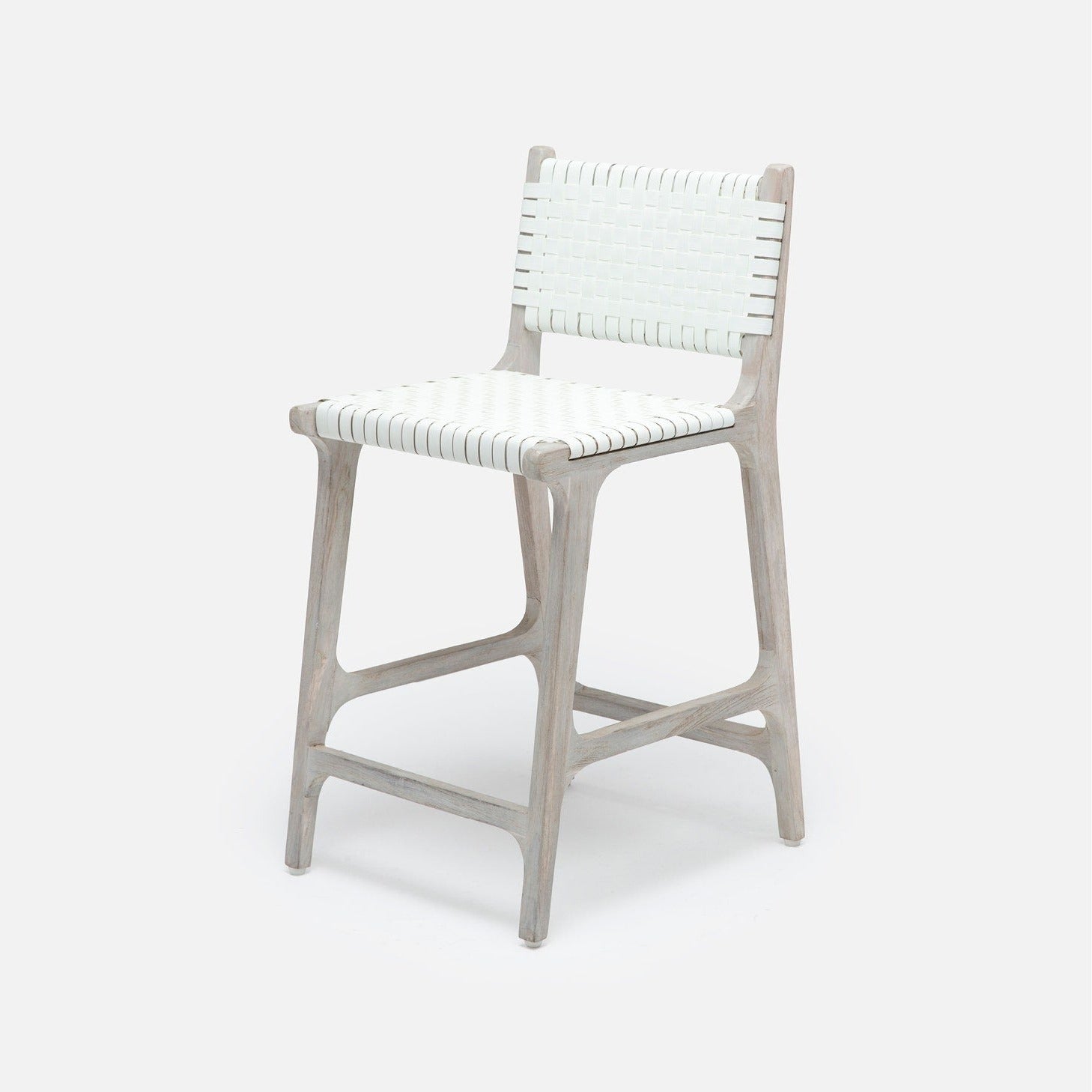 Made Goods Rawley Bar and Counter Stool White and Gray Teak multiple