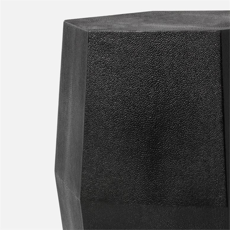 made goods daryl stool black faux shagreen detail