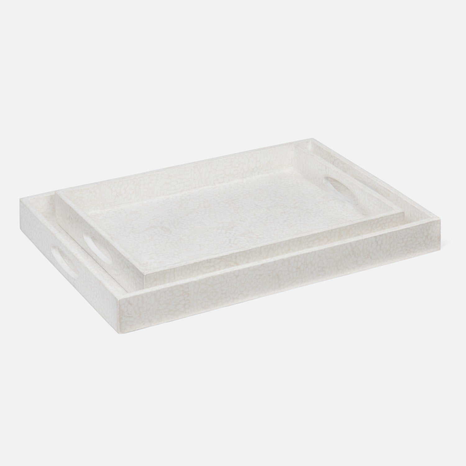 made goods della tray set white eggshell angle