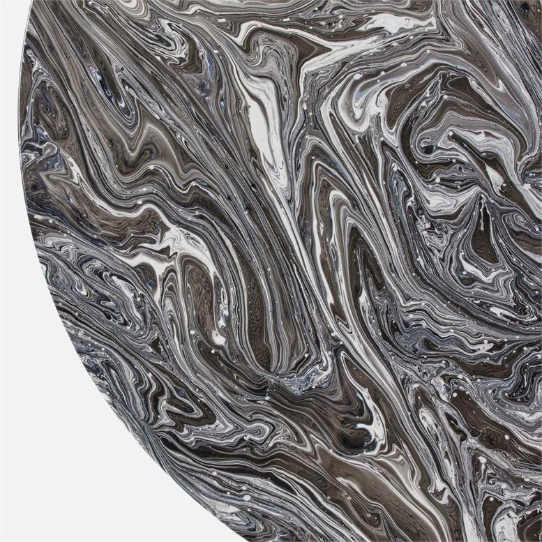 Giovanni Dining Table Black Swirled Lacquered Resin
