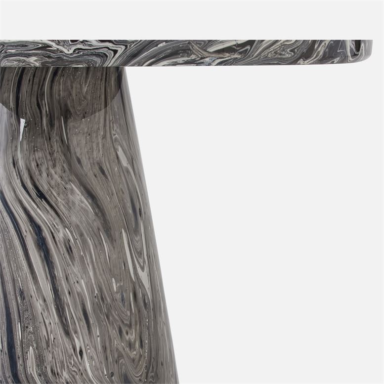 made goods giovanni dining table black swirled resin detail