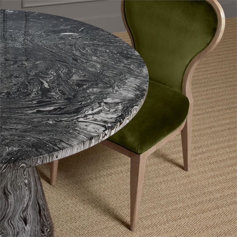 made goods giovanni dining table black swirled resin detail