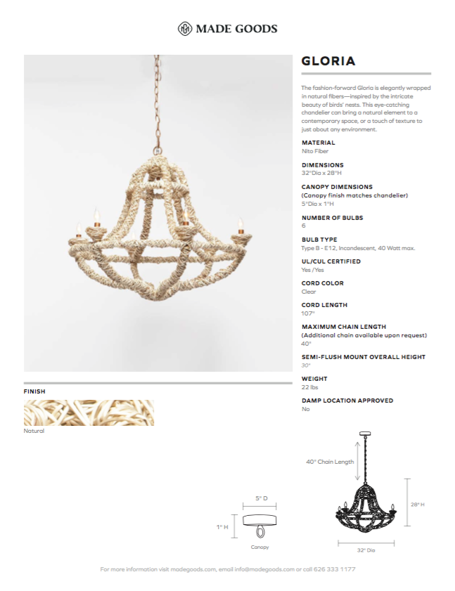 made goods gloria chandelier tearsheet