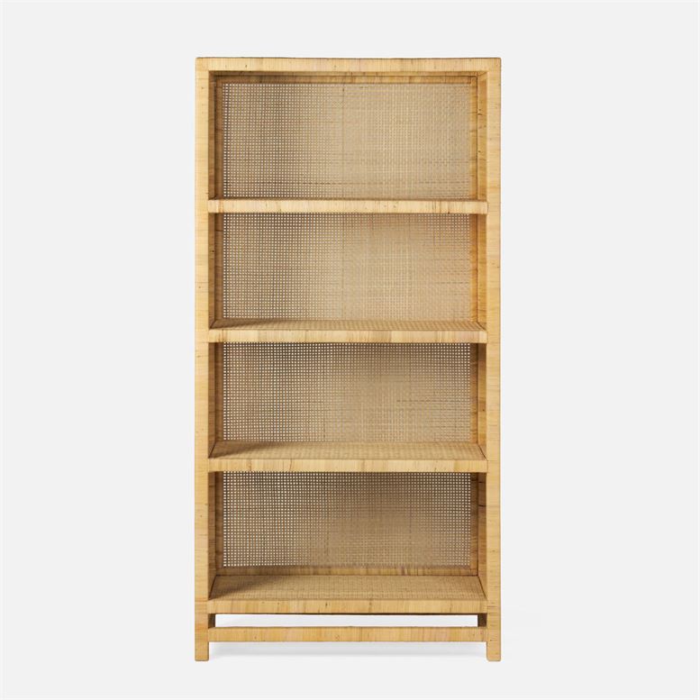 made goods isla bookcase natural peeled rattan front