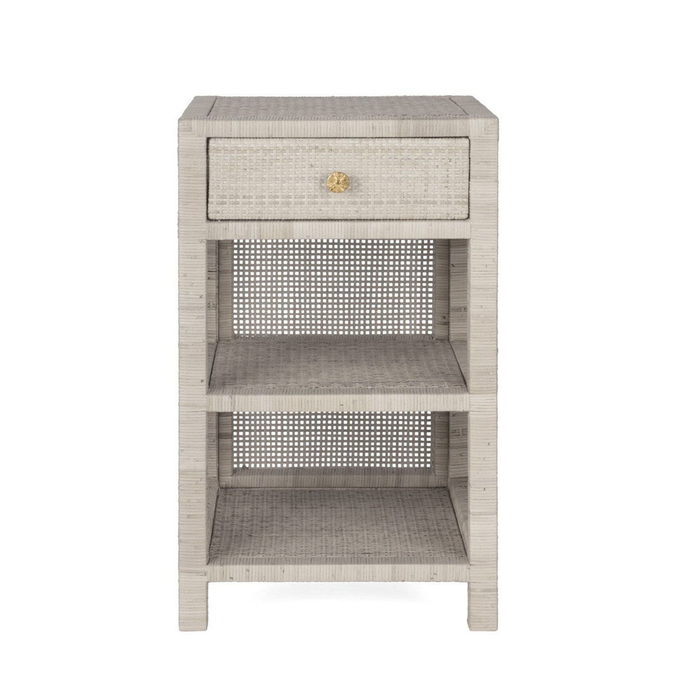 Made Goods Isla Single Nightstand French Gray Peeled Rattan CLAYTON