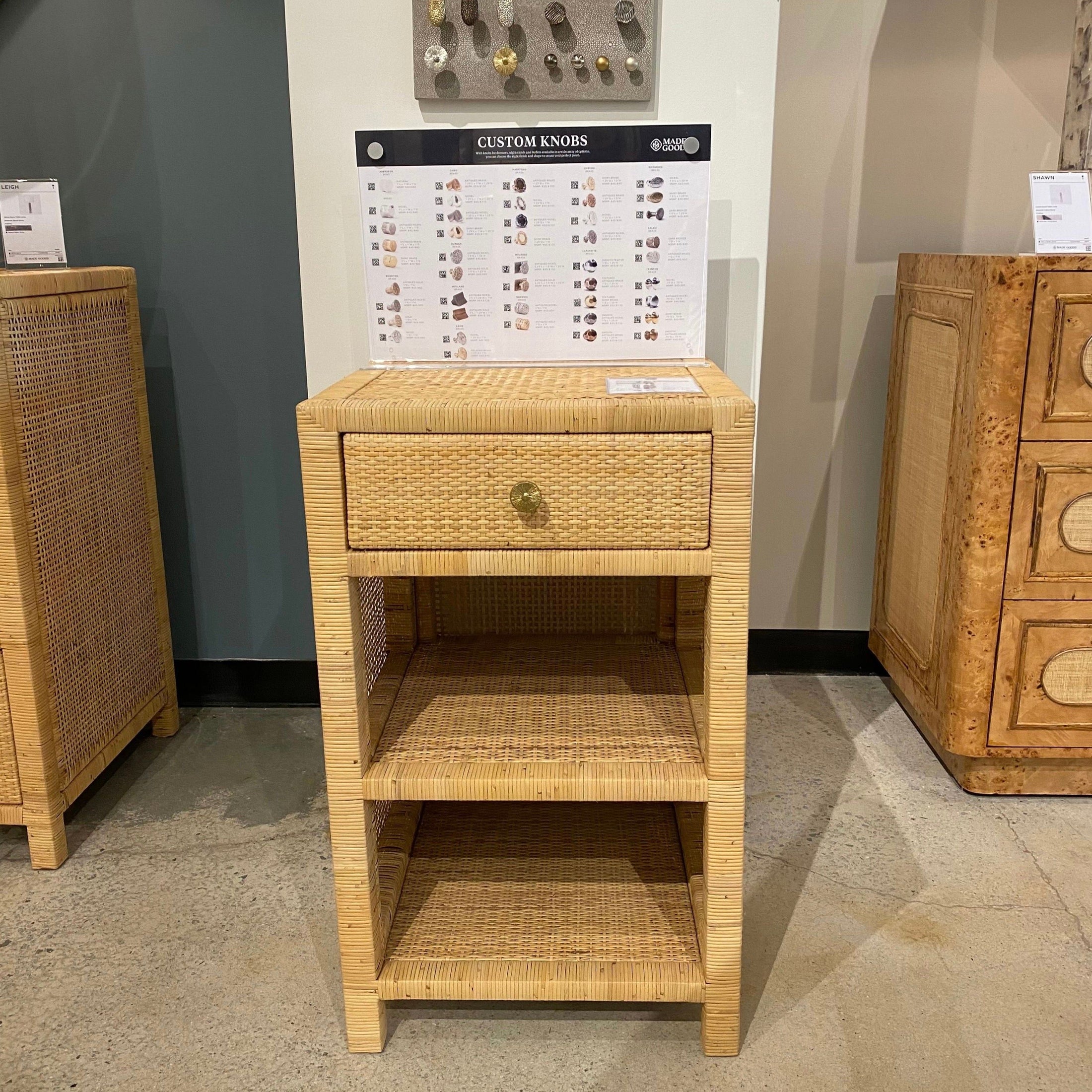 Made Goods Isla Single Nightstand Natural Peeled Rattan CLAYTON GRAY HOME