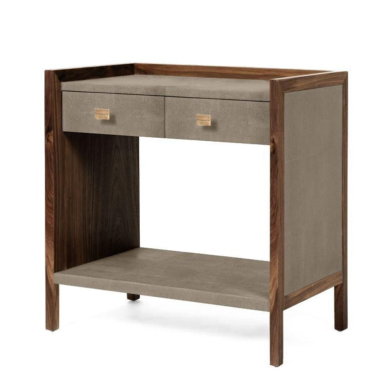 made goods kennedy castor gray and walnut double nightstand angle