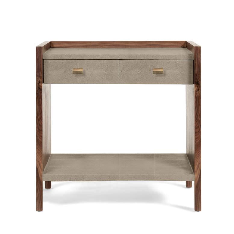 made goods kennedy castor gray and walnut double nightstand